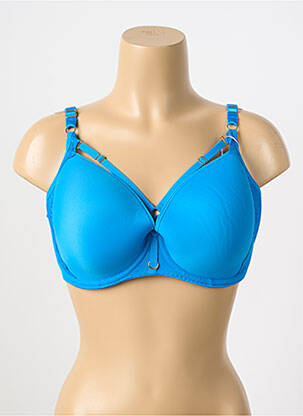 Sutien efect material satinat top sutien modelat albastru FREYA femeie