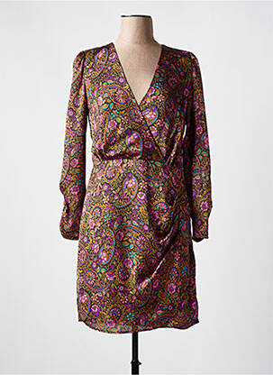 Rochie midi imprimeu floral mâneci lungi violet LA PETITE ETOILE femeie