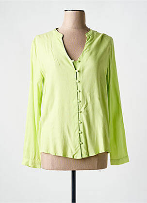 Cămașă țesătură crep mâneci lungi verde B.YOUNG femeie