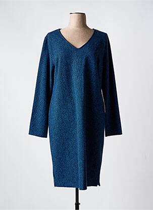 Rochie midi imprimeu fantezie mâneci lungi albastru LA FEE MARABOUTEE femeie
