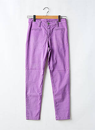 Pantalon slim țesătură poplin mărime normală violet DENIM STUDIO femeie