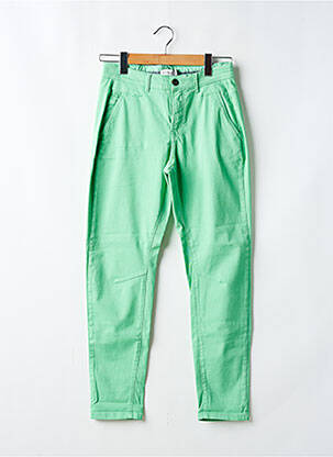 Pantalon chino țesătură poplin mărime normală verde SUMMUM femeie