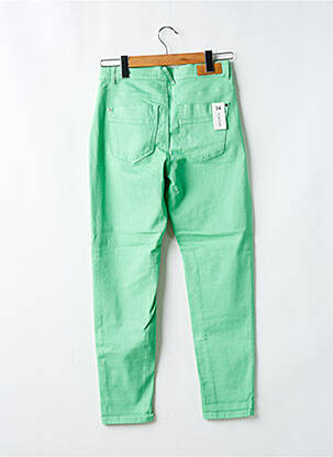 Pantalon chino țesătură poplin mărime normală verde SUMMUM femeie
