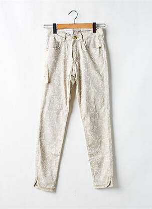 Pantalon slim țesătură poplin mărime normală bej PARA MI femme