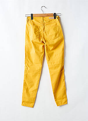 Pantalon slim țesătură poplin mărime normală galben DENIM STUDIO femeie