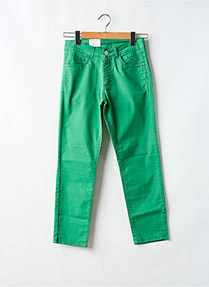 Pantalon slim țesătură poplin mărime normală verde PARA MI femeie