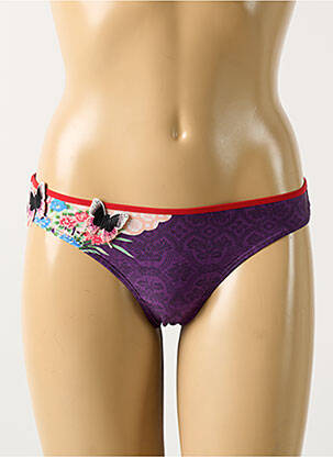 Tanga efect material satinat violet MARLIES DEKKERS femeie