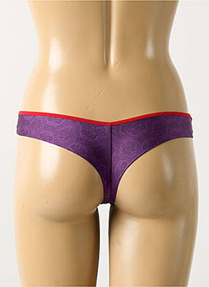 Tanga efect material satinat violet MARLIES DEKKERS femeie
