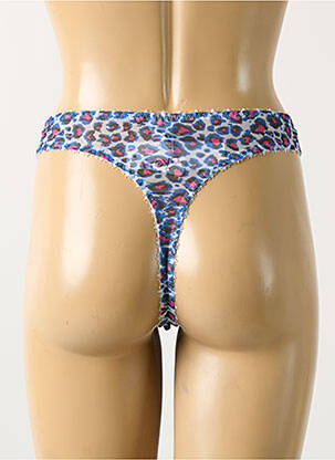 Tanga efect material satinat albastru FREYA femeie