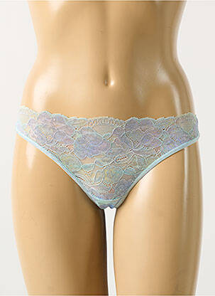 Tanga efect material satinat albastru MARLIES DEKKERS femeie