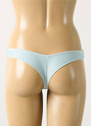 Tanga efect material satinat albastru MARLIES DEKKERS femeie