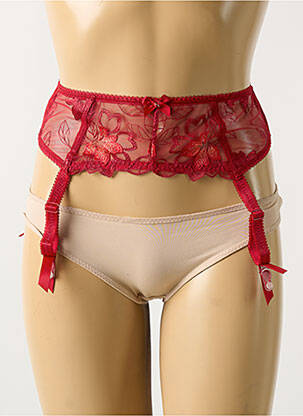 Corset/jartieră efect material satinat roșu FANTASIE femeie