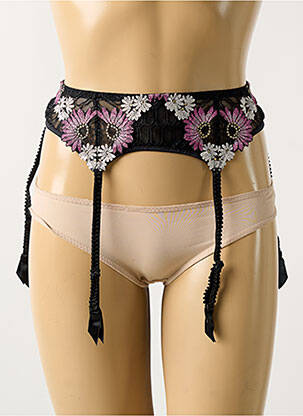 Corset/jartieră efect material satinat negru LOUISA BRACQ femeie