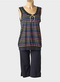 Pijama țesătură jerseu negru CHERIE LINE femme