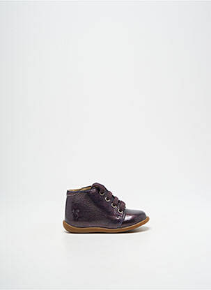 Ghete material neted vârf rotund violet POM D'API fată