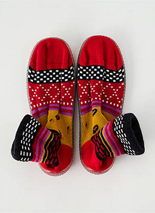 Papuci/pantofi de casă vârf rotund vârf rotund roșu BERTHE AUX GRANDS PIEDS fată