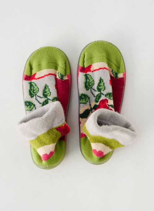 Papuci/Pantofi de casă verde BERTHE AUX GRANDS PIEDS fată