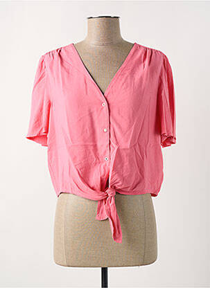Cămașă țesătură poplin mâneci scurte roz TOMMY HILFIGER femeie