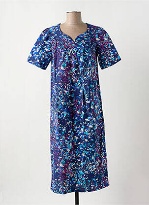 Rochie midi imprimeu fantezie mâneci scurte albastru DAMART femeie