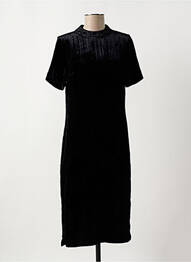 Rochie midi închidere cu fermoar la spate mâneci scurte negru COMPTOIR DES COTONNIERS femme