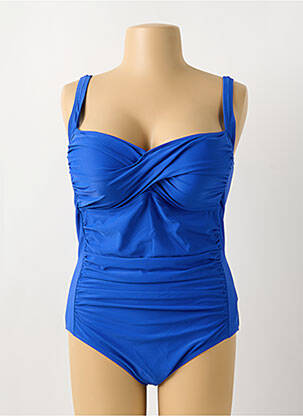 Costum de baie dintr-o singură piesă efect material satinat top sutien modelat albastru DAMART femeie