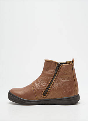 Botine/ghete material neted vârf rotund maro BOPY fată