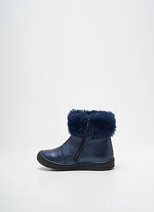Botine/ghete material neted vârf rotund albastru BOPY fată