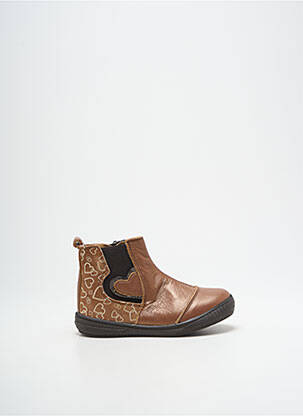 Botine/ghete material neted vârf rotund maro BOPY fată