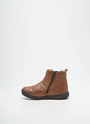 Botine/ghete material neted vârf rotund maro BOPY fată
