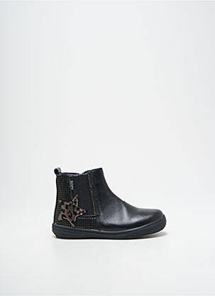 Botine/ghete material neted vârf rotund negru BOPY fată