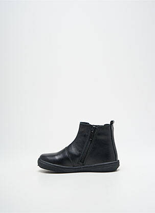 Botine/ghete material neted vârf rotund negru BOPY fată