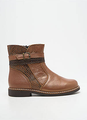 Botine/ghete material neted toc mic maro BOPY fată