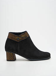 Botine/ghete țesătură satinată toc de 4 la 6 cm negru HIRICA femme