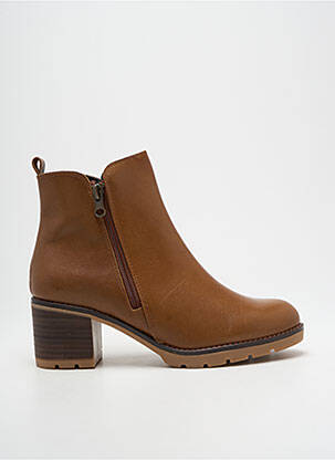 Botine/ghete material neted toc de 4 la 6 cm maro JORDANA femeie