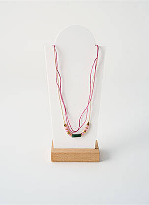 Colier ornament cu mărgele roz BY GARANCE femeie