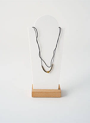 Colier ornament cu mărgele negru BY GARANCE femeie