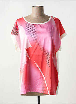 Tricou imprimeu fantezie mâneci scurte roz FABER femeie