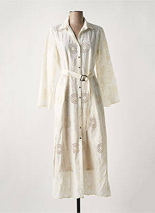 Rochie lungă mâneci lungi mâneci lungi bej NATHALIE CHAIZE femeie