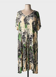 Rochie lungă mâneci scurte mâneci scurte negru ORIENTIQUE NATURALLY femeie