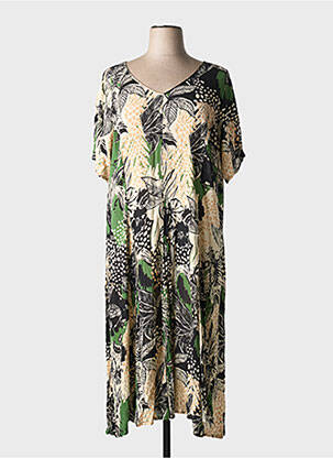 Rochie lungă mâneci scurte mâneci scurte negru ORIENTIQUE NATURALLY femme