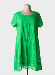 Rochie scurtă mâneci scurte mâneci scurte verde ORIENTIQUE NATURALLY femeie