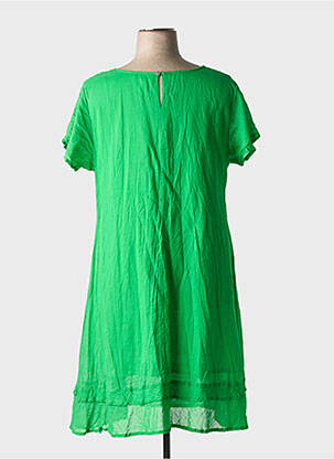 Rochie scurtă croială evazată mâneci scurte verde ORIENTIQUE NATURALLY femeie