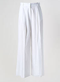 Pantalon larg țesătură poplin talie înaltă alb EMME M femme