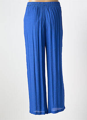 Pantalon larg țesătură crep talie înaltă albastru GOA femeie