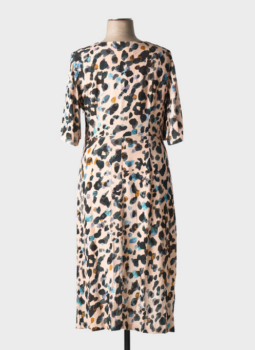 Rochie midi țesătură crep mâneci scurte roz ORTO BOTANICO femme