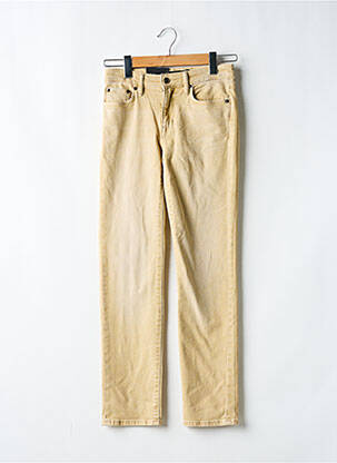 Pantalon drept închidere cu fermoar sub clapetă cu nasturi bej RALPH LAUREN femeie
