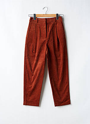 Pantalon 7/8 închidere cu fermoar sub clapetă cu cârlig maro COMPTOIR DES COTONNIERS femeie