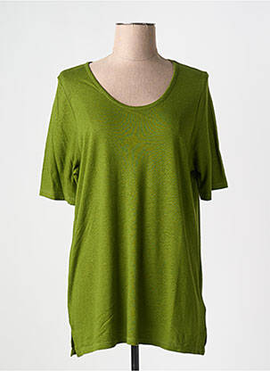 Tricou croială dreaptă mâneci scurte verde NICE THINGS femeie
