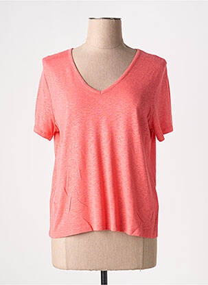 Tricou croială dreaptă mâneci scurte portocalie NICE THINGS femeie