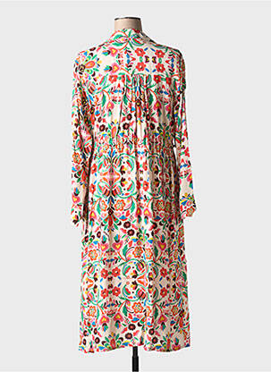 Rochie midi imprimeu fantezie mâneci lungi roz MÊME ROAD femeie